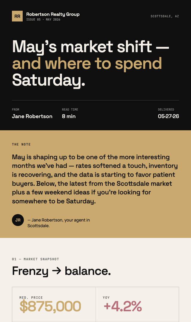 The same email in the Modern Bold design