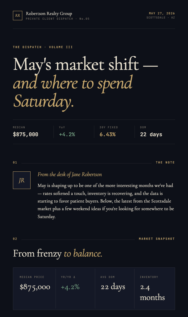 The same email in the Dark Premium design