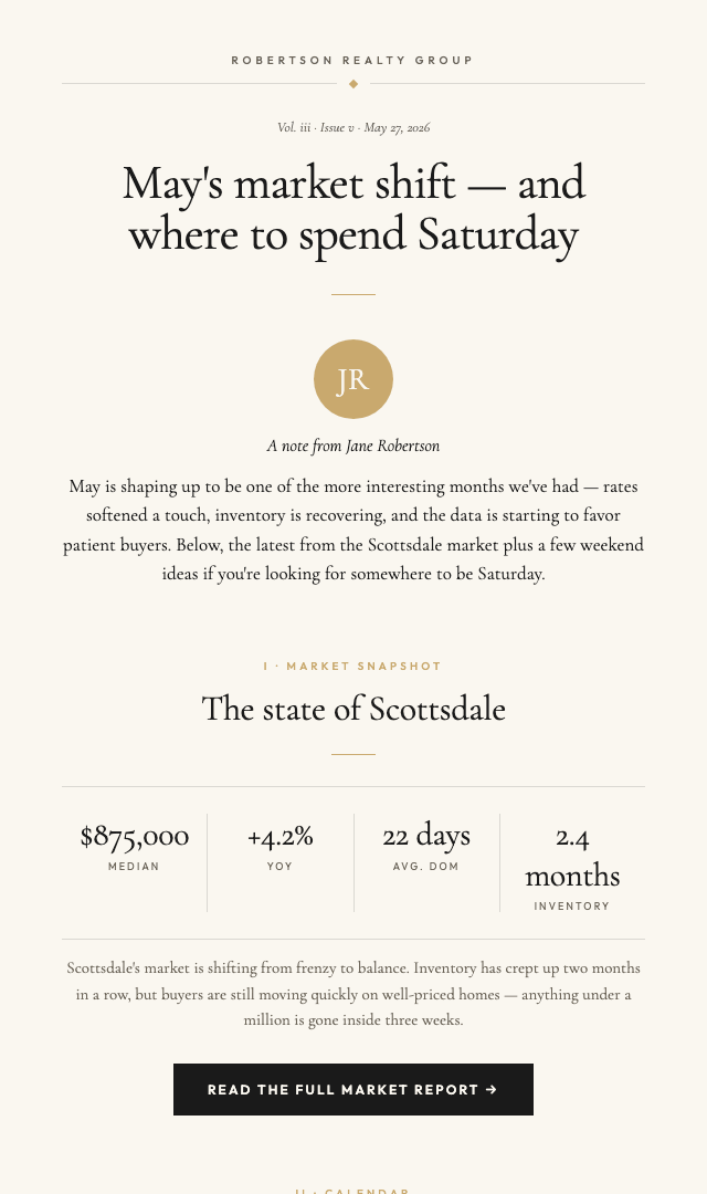 The same email in the Luxury Minimal design